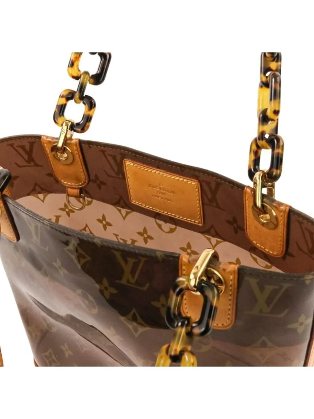 Louis Vuitton Cover Amble PM Vinyl Monogram Tote Brown